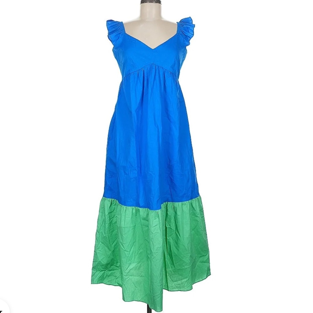 Donna Morgan Colorblock Dress in Blue and Green